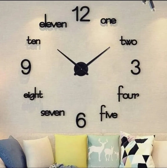 3D DIY Design Decoration Quartz Numeric Wooden Wall Clock