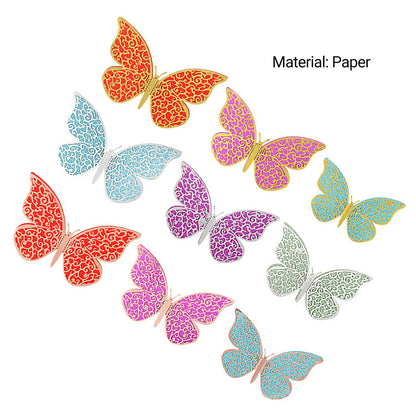 New Double-layer Multicolor Hollow Butterfly
