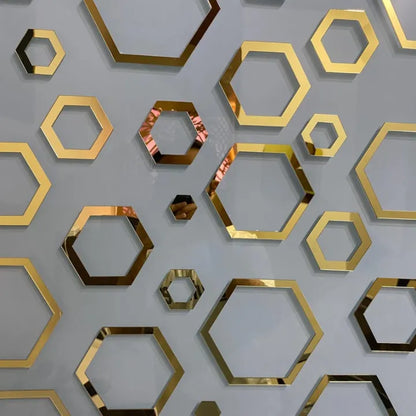 Acrylic Hexagon Rings Wall Decor Stickers
