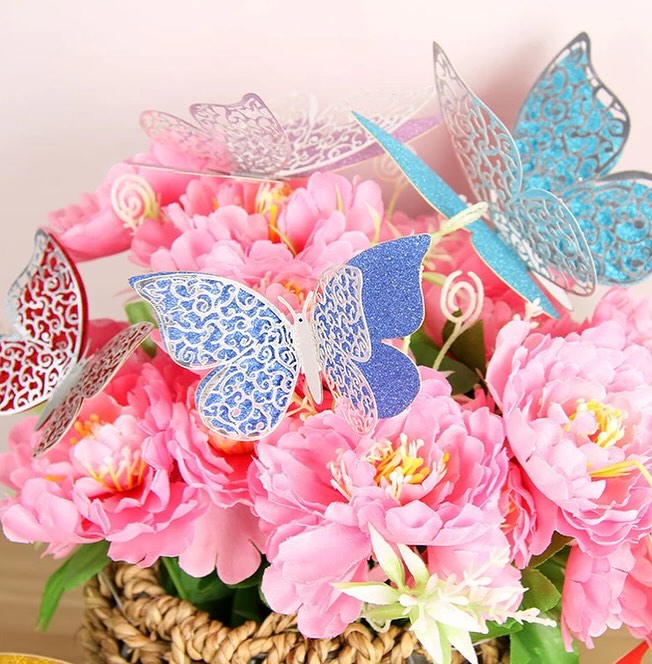 New Double-layer Multicolor Hollow Butterfly