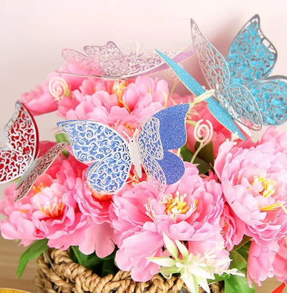 New Double-layer Multicolor Hollow Butterfly