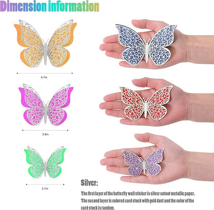 New Double-layer Multicolor Hollow Butterfly