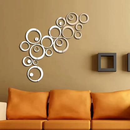 3D Acrylic Circle Wall Mirrors – Self Adhesive Modern Wall Decor for Home & Office