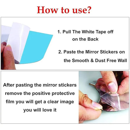 3D Acrylic Circle Wall Mirrors – Self Adhesive Modern Wall Decor for Home & Office