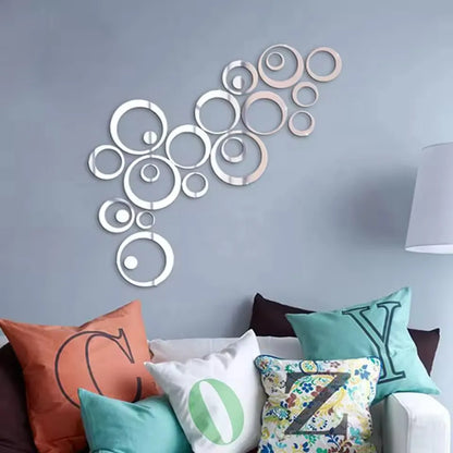 3D Acrylic Circle Wall Mirrors – Self Adhesive Modern Wall Decor for Home & Office