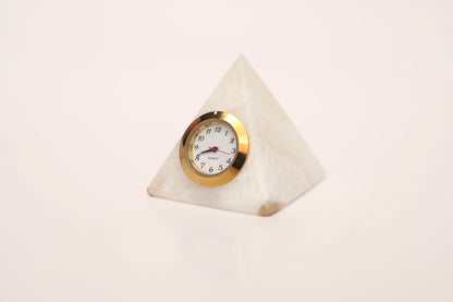 Marble Onyx Desktop Paramid shape clock Pakistani souvenirs handcrafted gift item
