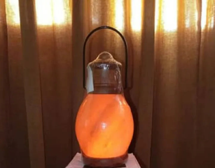 Lantern shape made of Himalyian salt lamp