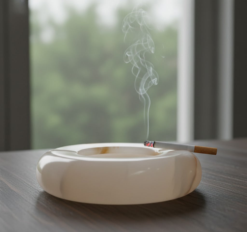 Elegant Onyx Marble Ashtray with Unique Veining – Luxury Home Decor for Smokers